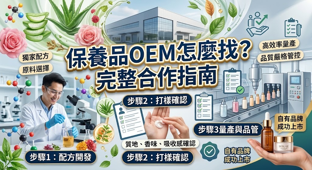 保養品OEM怎麼找?從配方開發、打樣到量產的完整合作指南