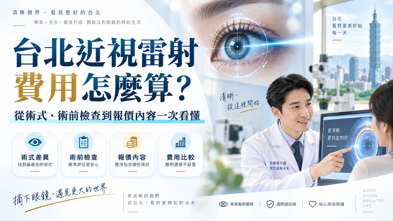 台北近視雷射費用怎麼算?從術式、術前檢查到報價內容一次看懂