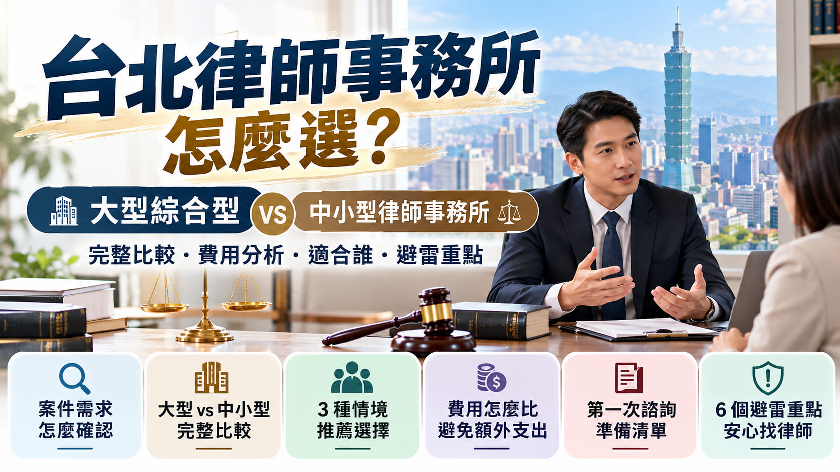 台北律師事務所怎麼選？大型綜合型 vs 中小型律師事務所完整比較