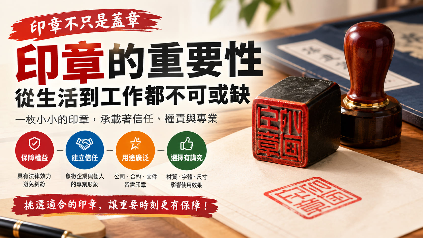 印章怎麼選？刻印章材質、用途、製作流程、費用與印章店推薦重點一次看